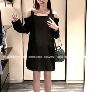 Mini Black Off-shoulder Dress